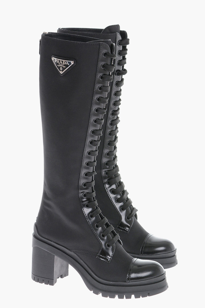 Prada Nylon Boots With Tank Sole Heel 8 cm