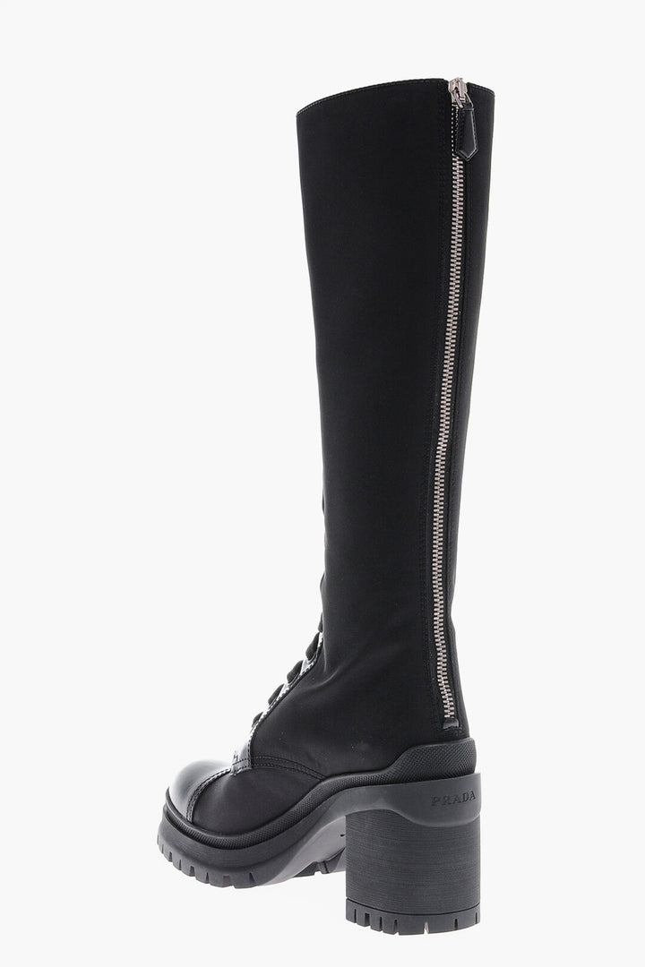 Prada Nylon Boots With Tank Sole Heel 8 cm