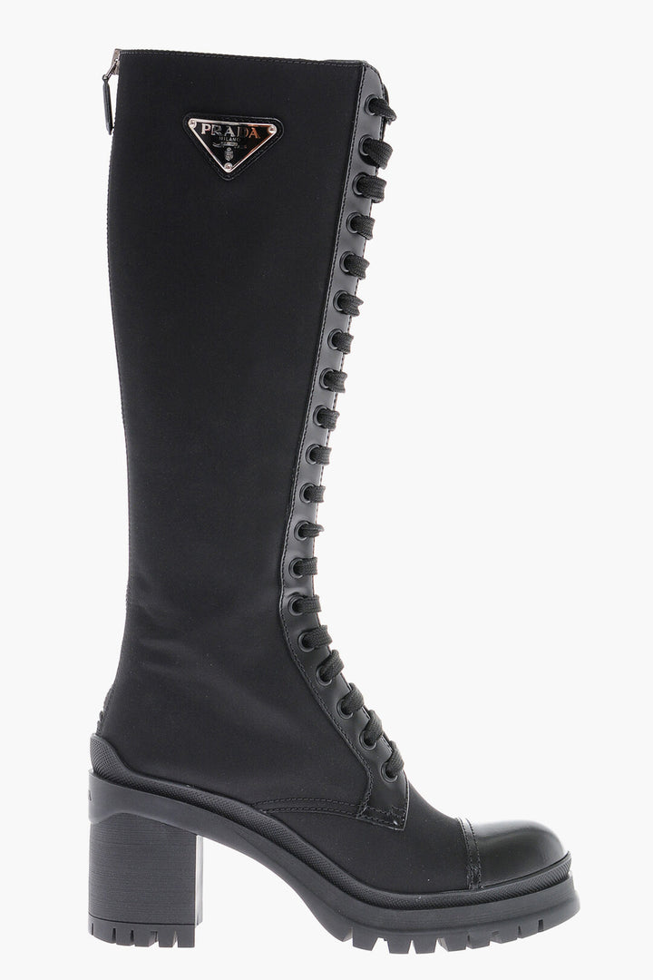 Prada Nylon Boots With Tank Sole Heel 8 cm
