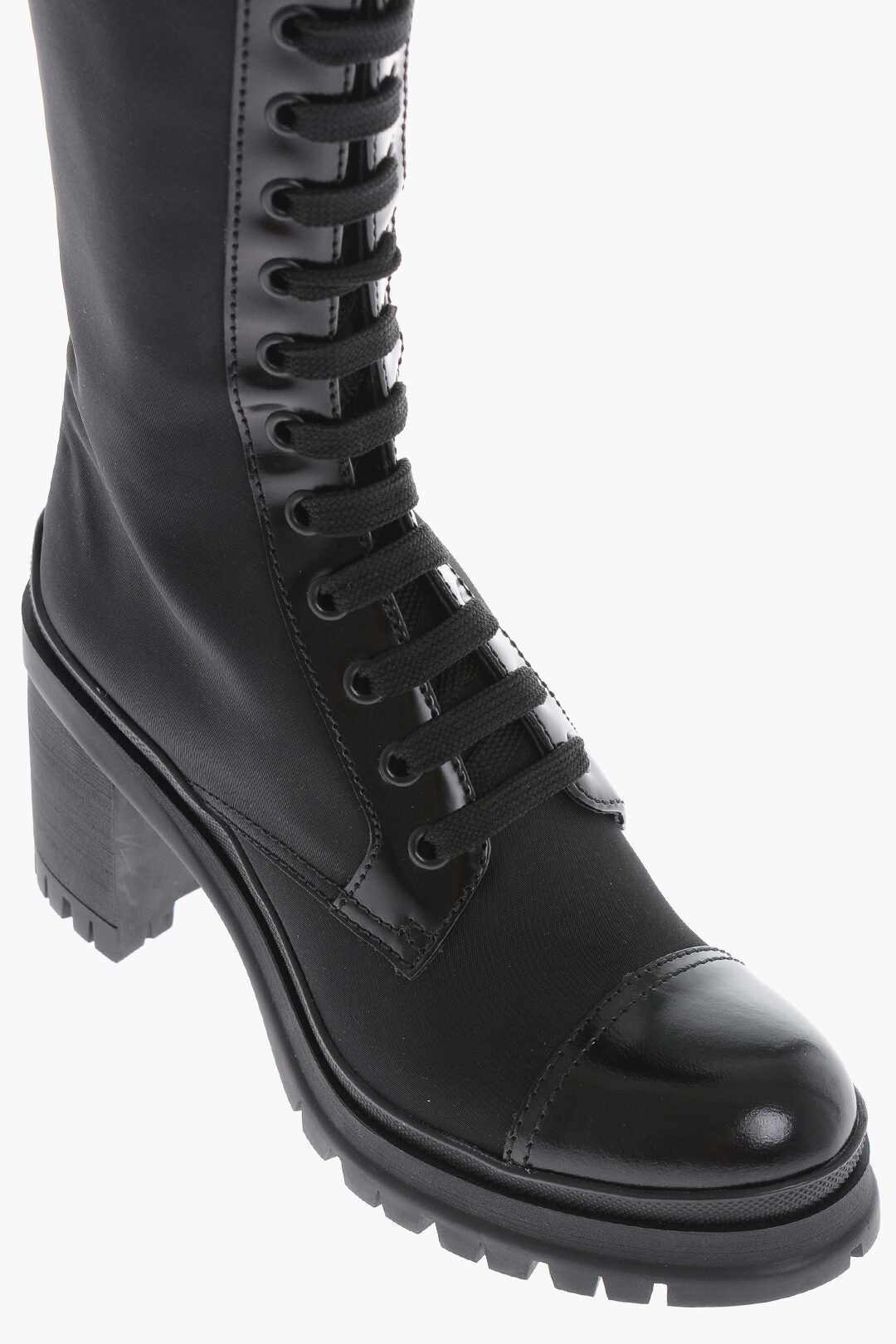 Prada Nylon Boots With Tank Sole Heel 8 cm