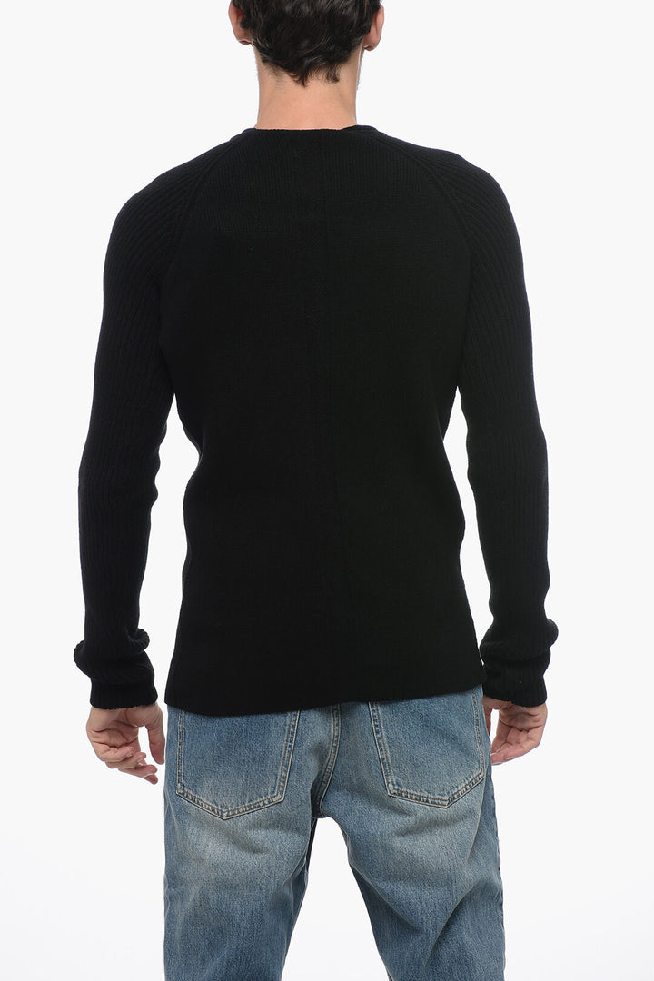 Rick Owens LUXOR Crew Neck Cashmere Blend Pullover with Jacquard Details