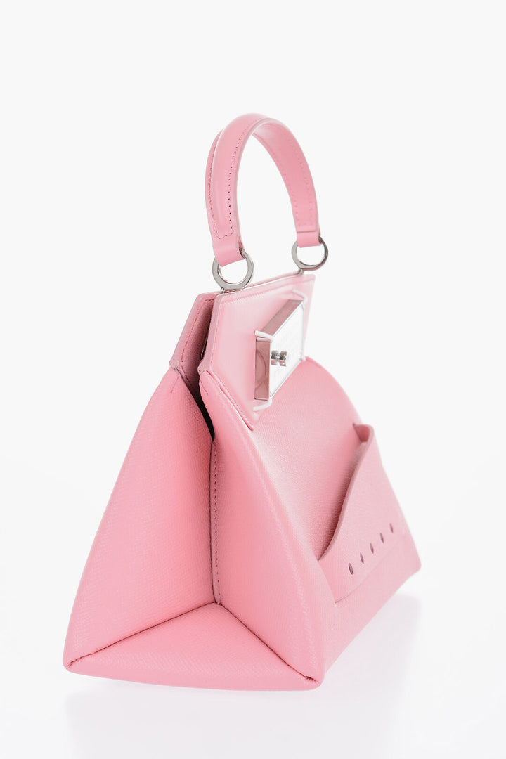 Borsa in pelle Maison Margiela MM11 con chiusura a clip con logo