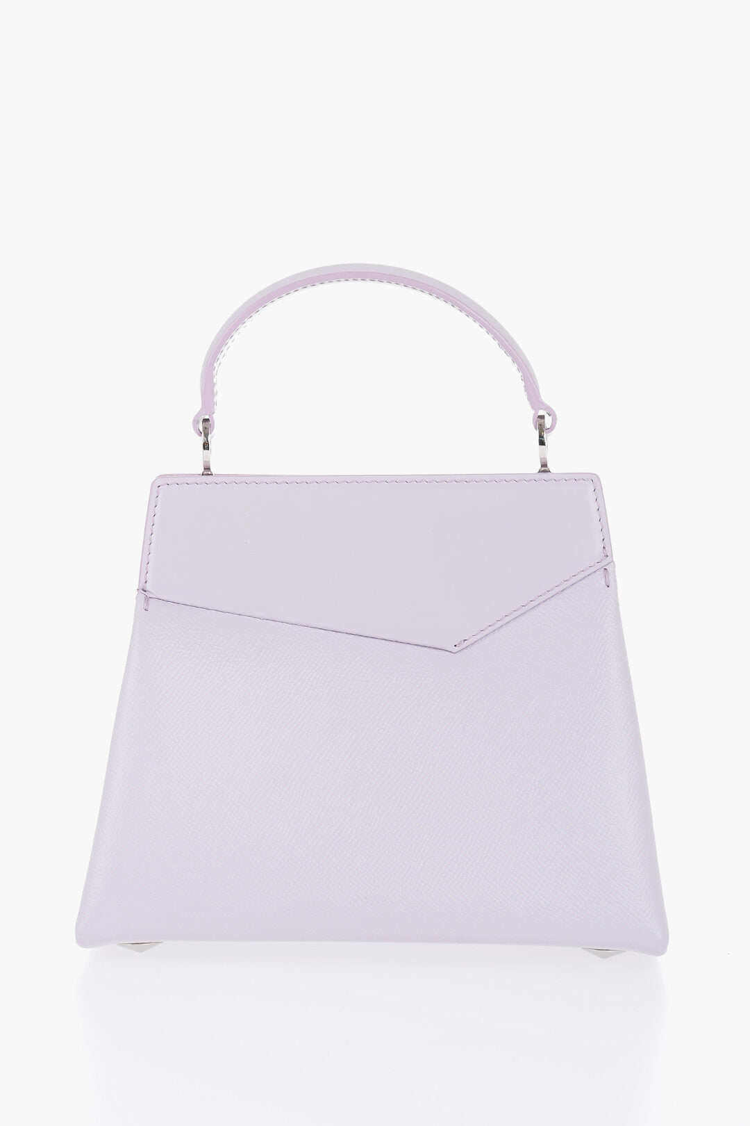 Borsa in pelle MM11 viola Maison Margiela con chiusura a clip con logo