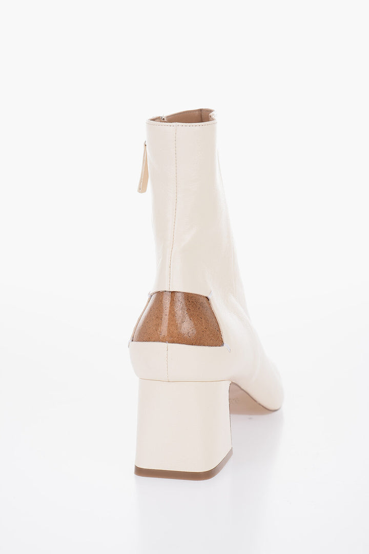 Maison Margiela Leather Booties With Cut-out Detail Heel 6 cm