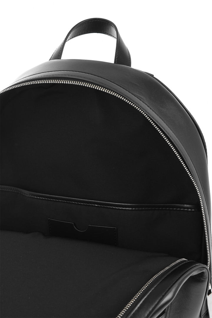 Zaino VARSITY ROUND in pelle bianco sporco con toppe