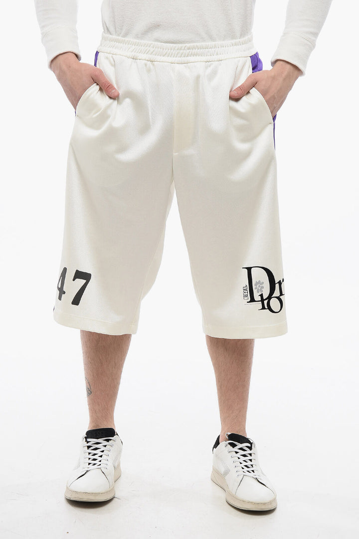 DIOR X ERL Acetate 47 Shorts with Contrasting Bands