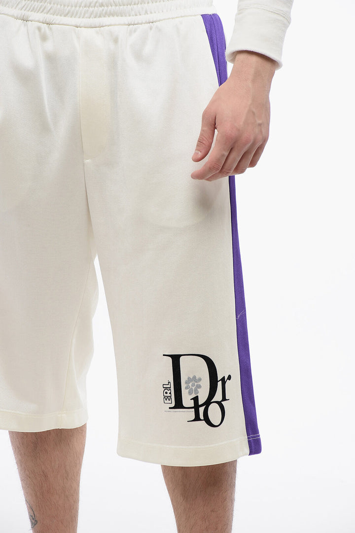 DIOR X ERL Acetate 47 Shorts with Contrasting Bands
