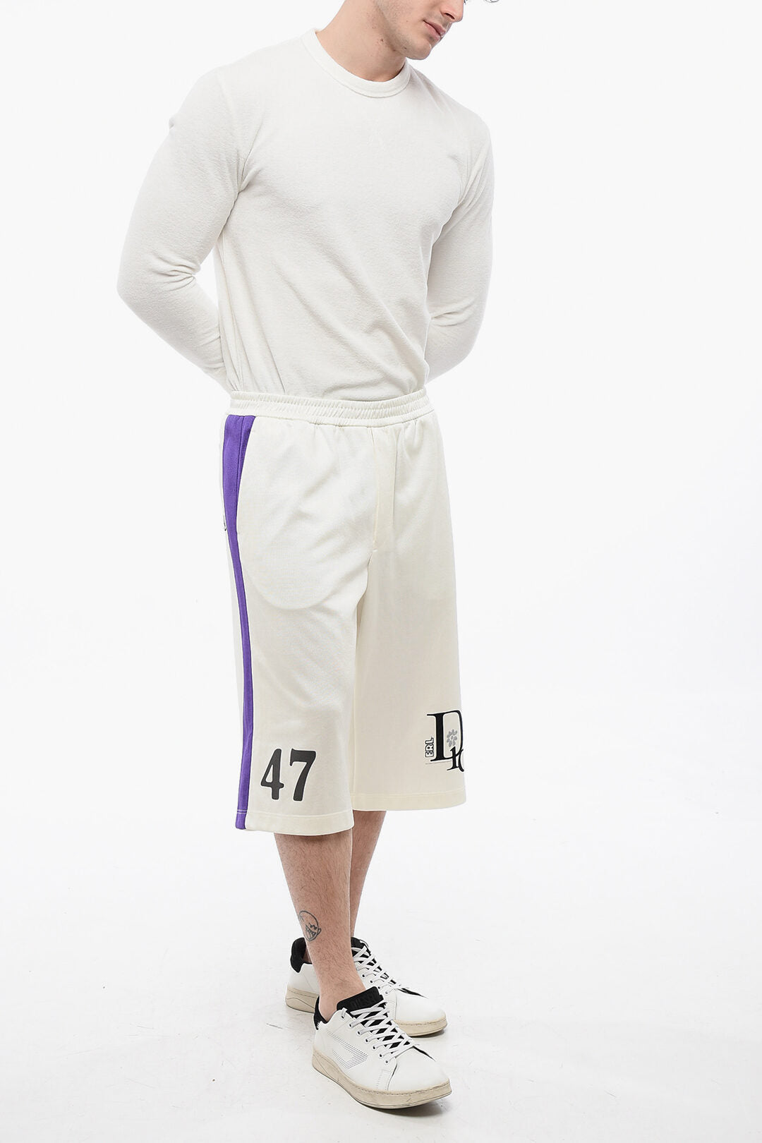 DIOR X ERL Acetate 47 Shorts with Contrasting Bands