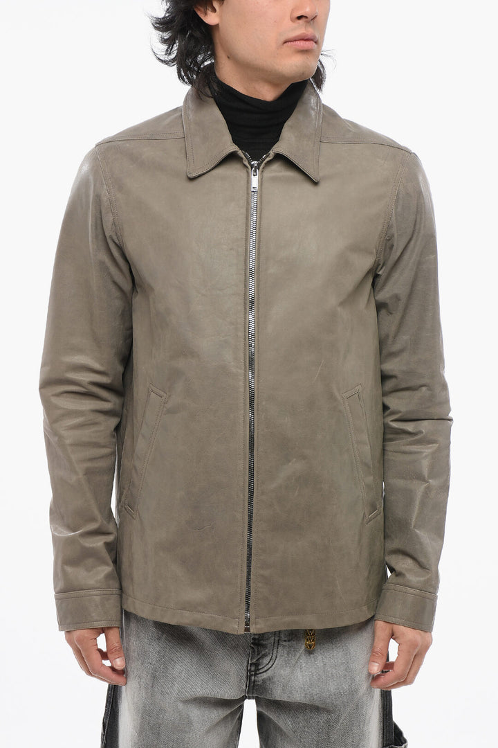 Rick Owens LIDO Leather BRAD Jacket with Front Zip