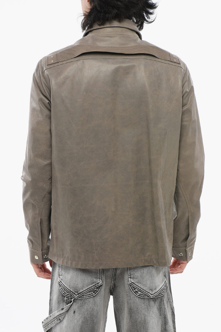 Rick Owens LIDO Leather BRAD Jacket with Front Zip