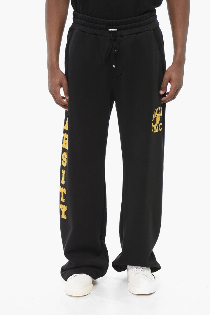Amiri Drawstringed Ankle VARSITY Sweatpants with Flocked Prints