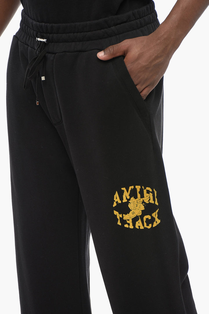 Amiri Drawstringed Ankle VARSITY Sweatpants with Flocked Prints