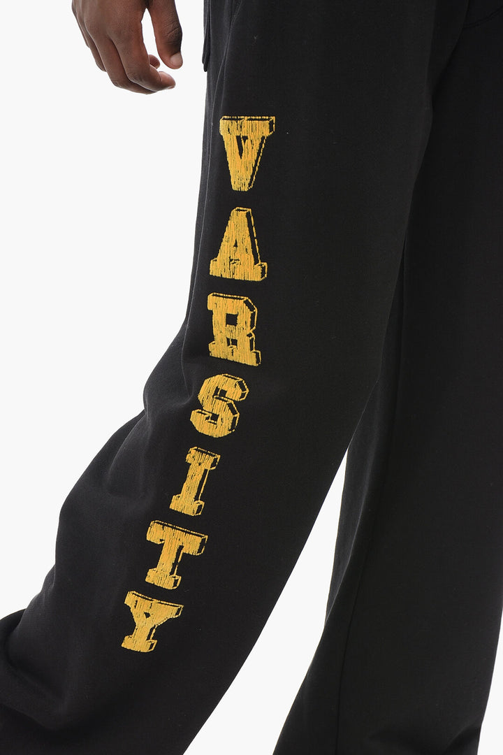 Amiri Drawstringed Ankle VARSITY Sweatpants with Flocked Prints