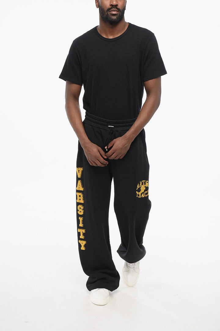Amiri Drawstringed Ankle VARSITY Sweatpants with Flocked Prints