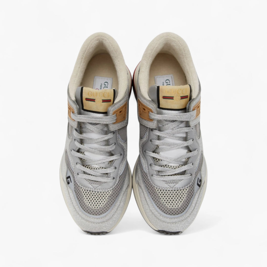 Gucci Silver Sparkling Ultrapace Sneakers