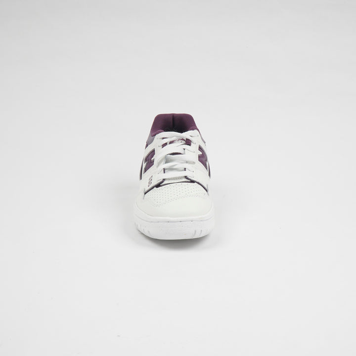 New Balance White-Purple Leather Sneakers