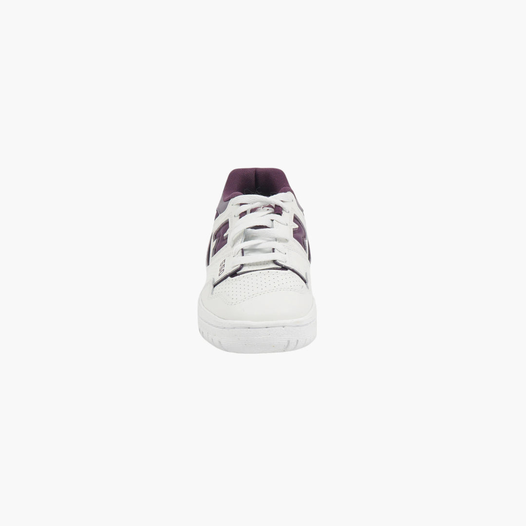 New Balance White-Purple Leather Sneakers