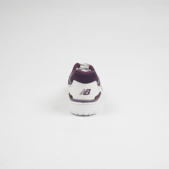 New Balance White-Purple Leather Sneakers