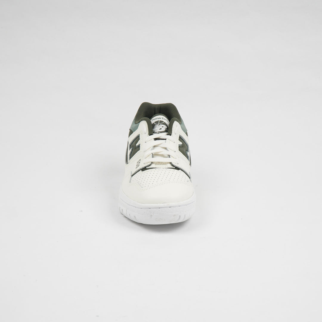 New Balance Ivory-Green Leather Sneakers