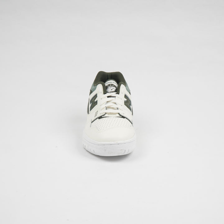 New Balance Ivory-Green Leather Sneakers
