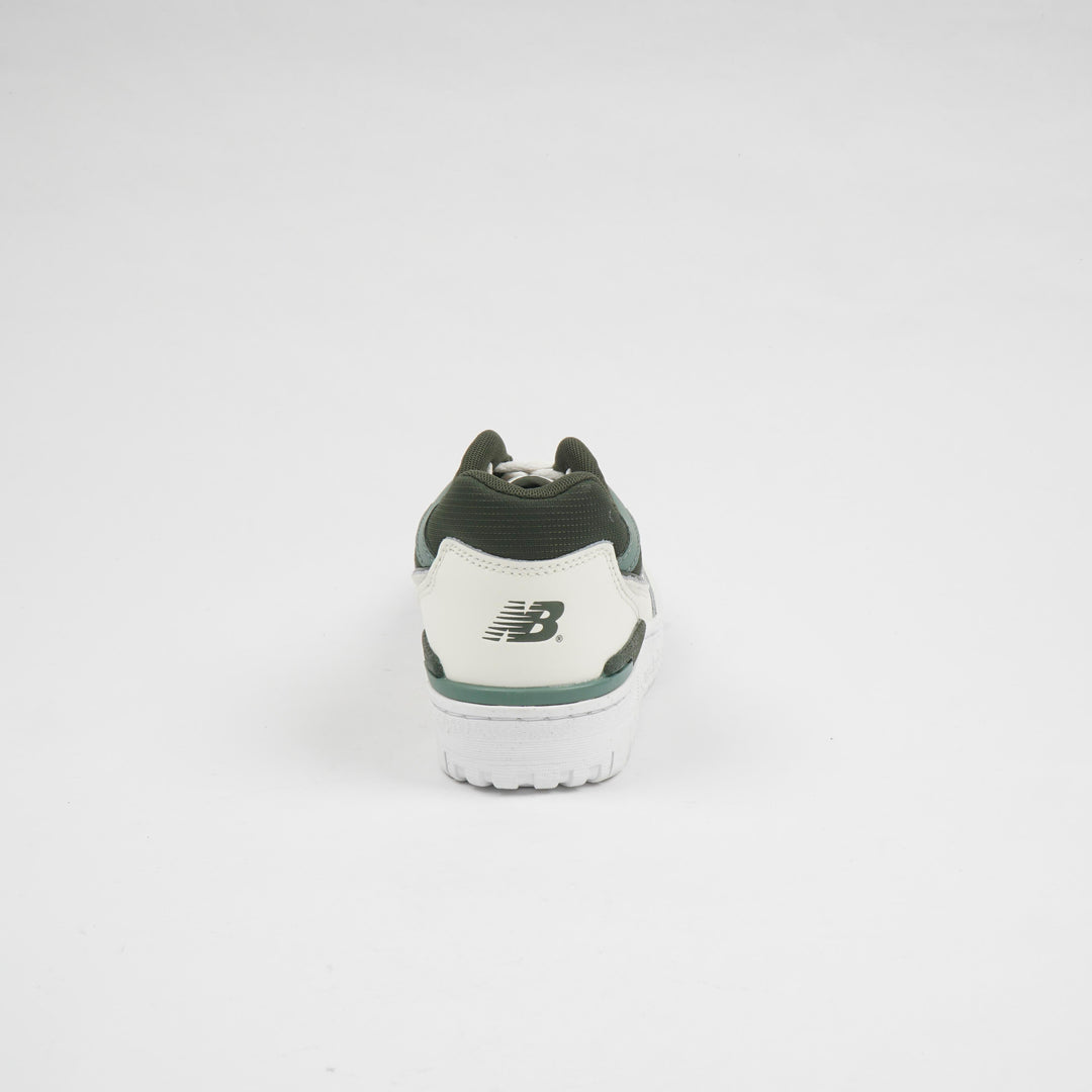 New Balance Ivory-Green Leather Sneakers