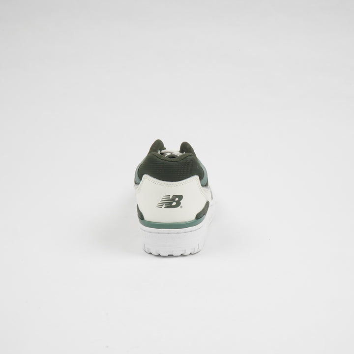 New Balance Ivory-Green Leather Sneakers