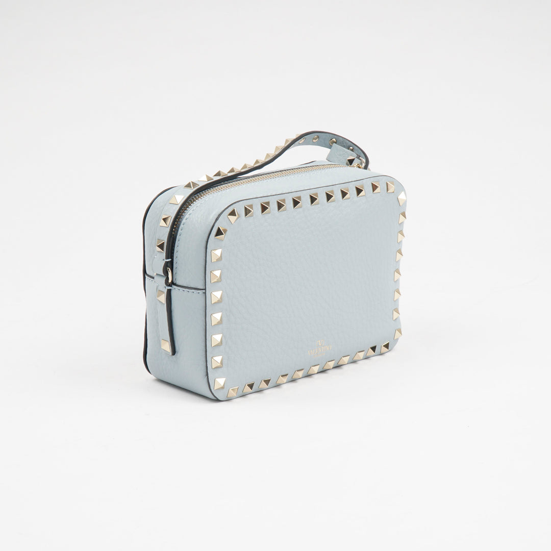 Valentino Light Blue-Gold Leather Bag