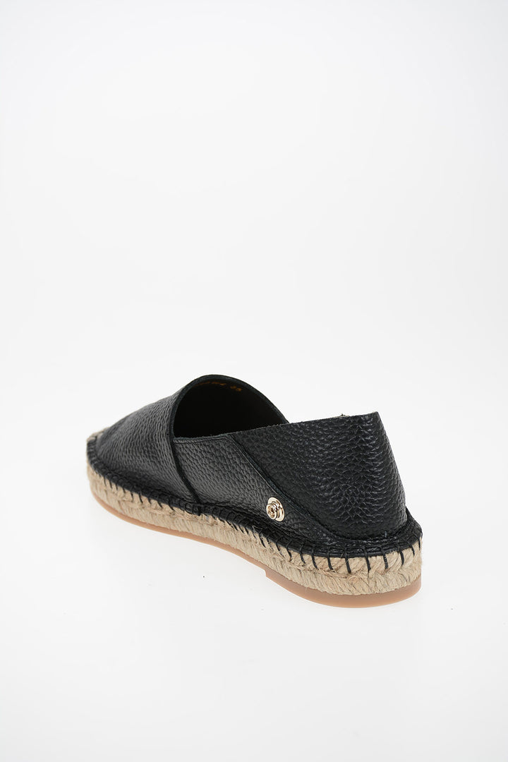 Valentino GARAVANI Leather Espadrilles with Feathers Application