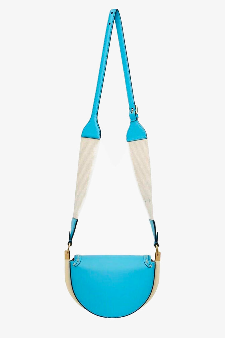 Fendi Moonlight Cyber Blue Leather Satchel Crossbody Bag
