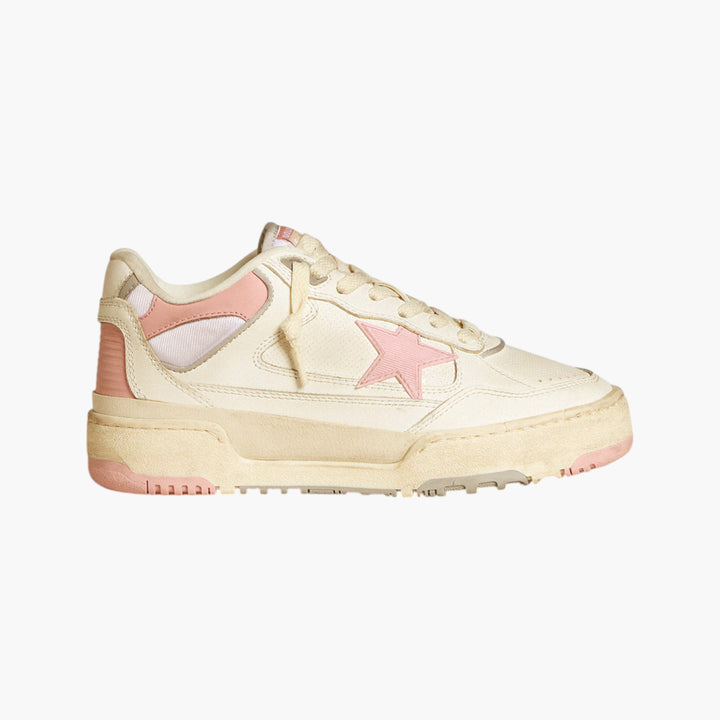 Golden Goose Men's Forty2 with Pink Star and White Leather Heel Tab