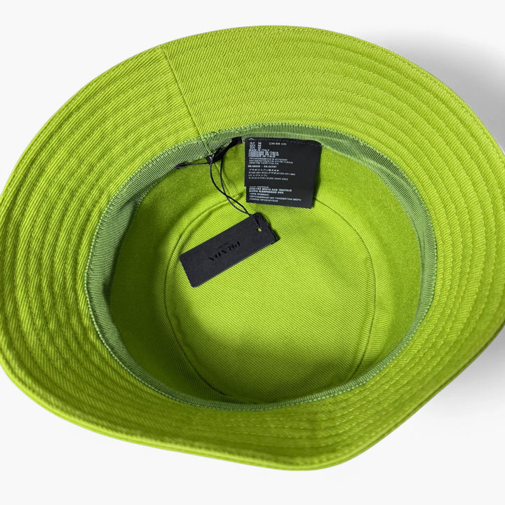 Prada Cotton Bucket Hat with Triangle Logo Green