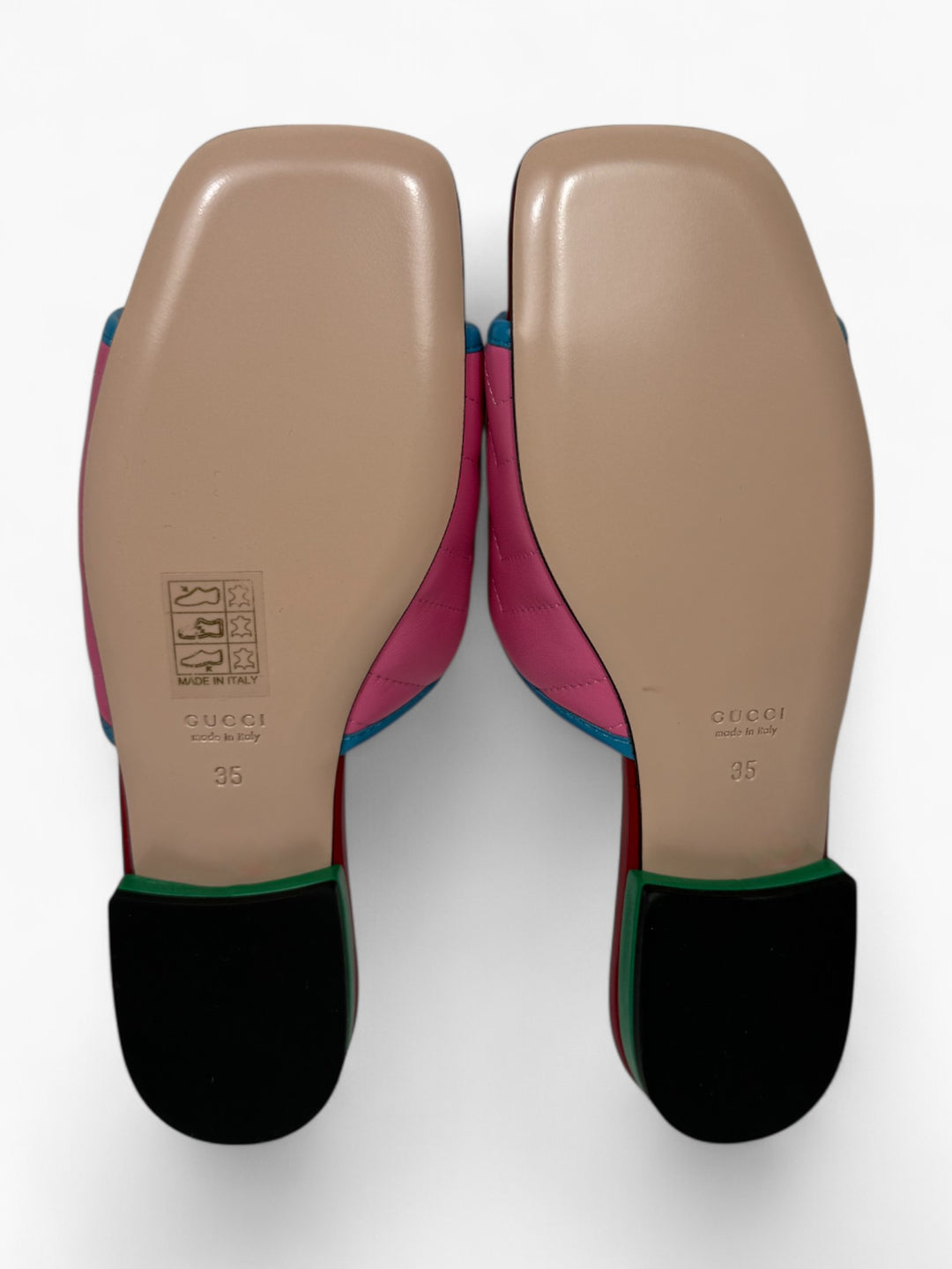 Gucci Multicolor Quilted Double G Sandals