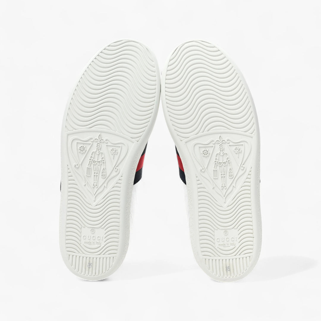 Gucci Metallic Nappa Silk Ayers Web Embroidered Women's Ace Sneakers
