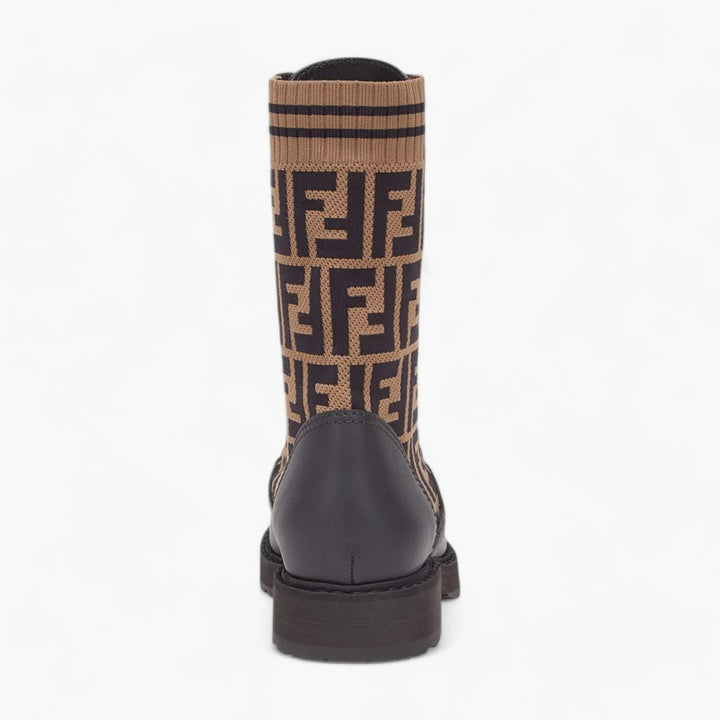 Fendi Rockoko FF Combat Boots Brown