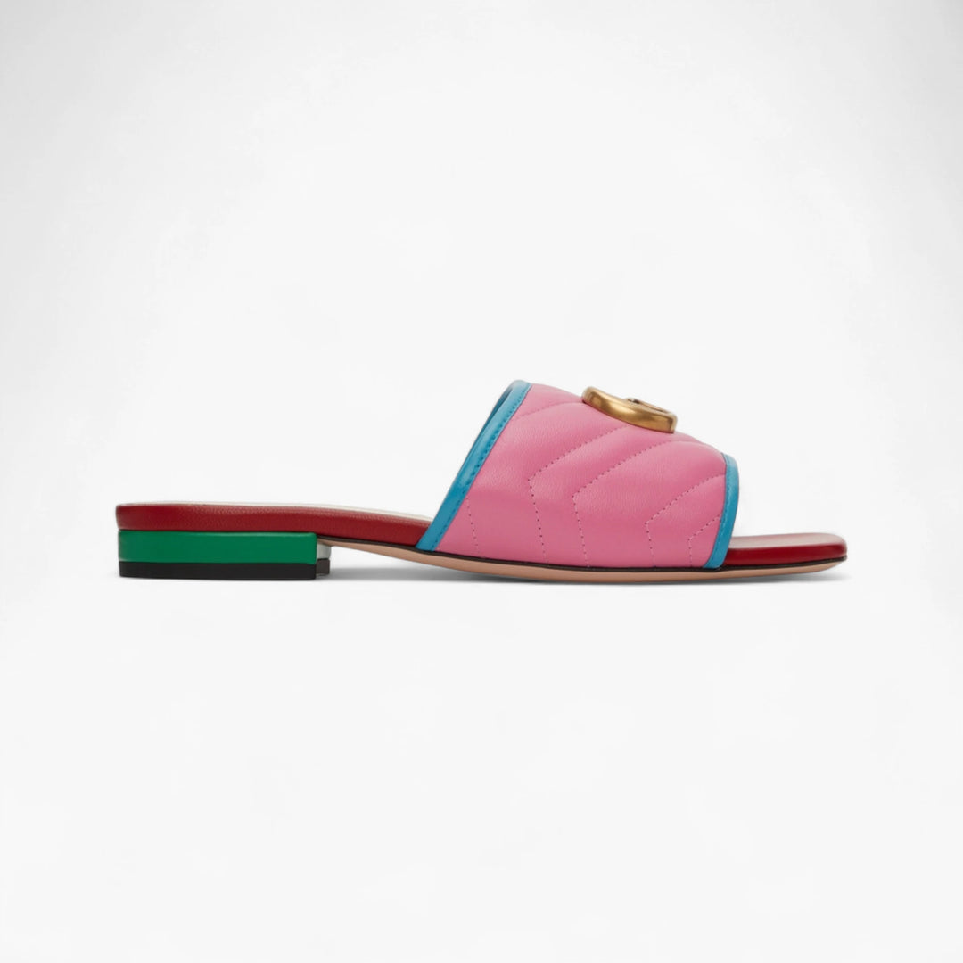Gucci Multicolor Quilted Double G Sandals