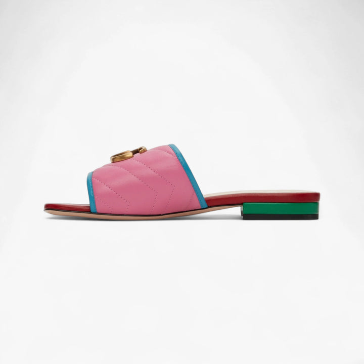 Gucci Multicolor Quilted Double G Sandals