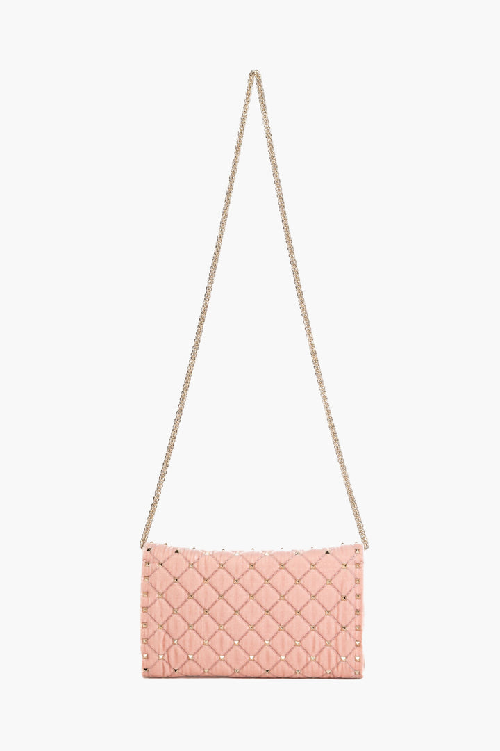 Valentino Bags Borsa trapuntata rosa con dettagli Rockstud - Made in Italy