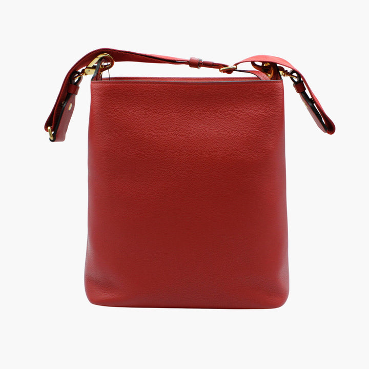 Borsa Prada in pelle rosso-oro con logo iconico - Made in Italy