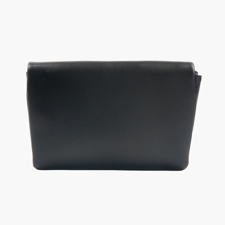 Valentino Black Leather Bag with Metallic Accent - Made in Italy