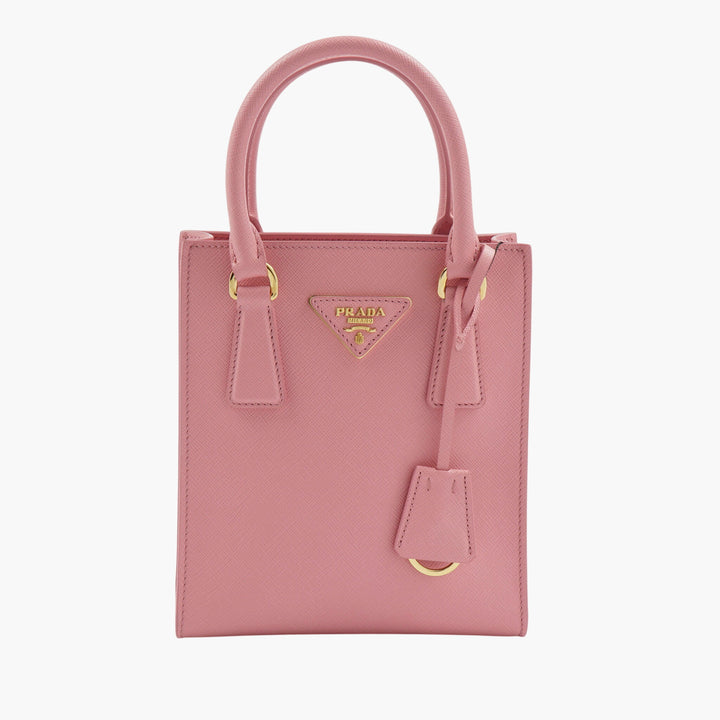 Prada Pink-Gold Leather Bag with Gold-Tone Hardware