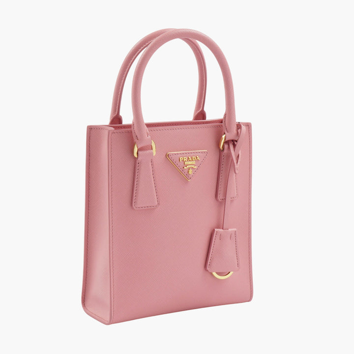 Prada Pink-Gold Leather Bag with Gold-Tone Hardware