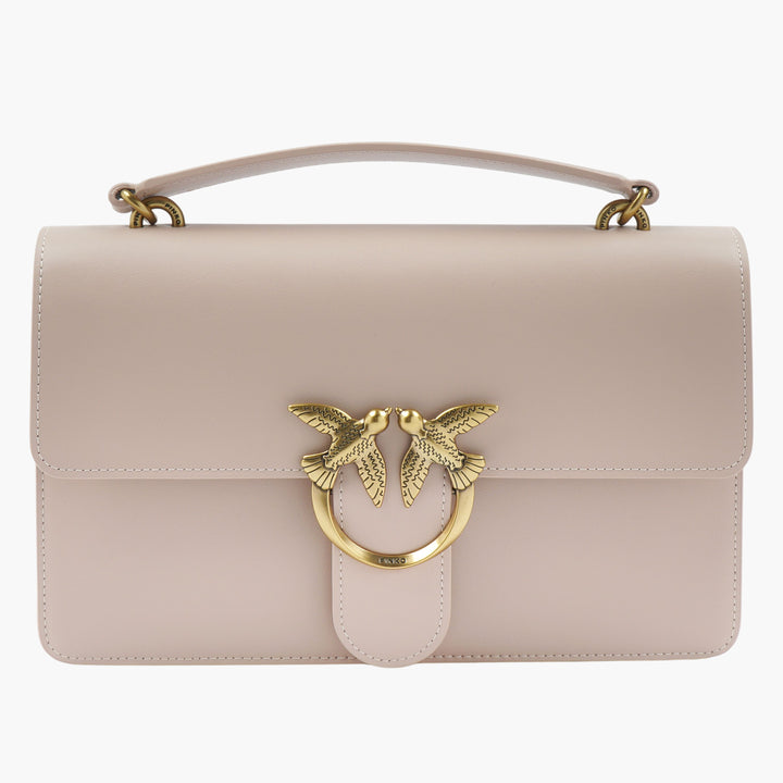 Borsa Pinko Elegante Rosa-Oro con Fibbia Uccello Dorato