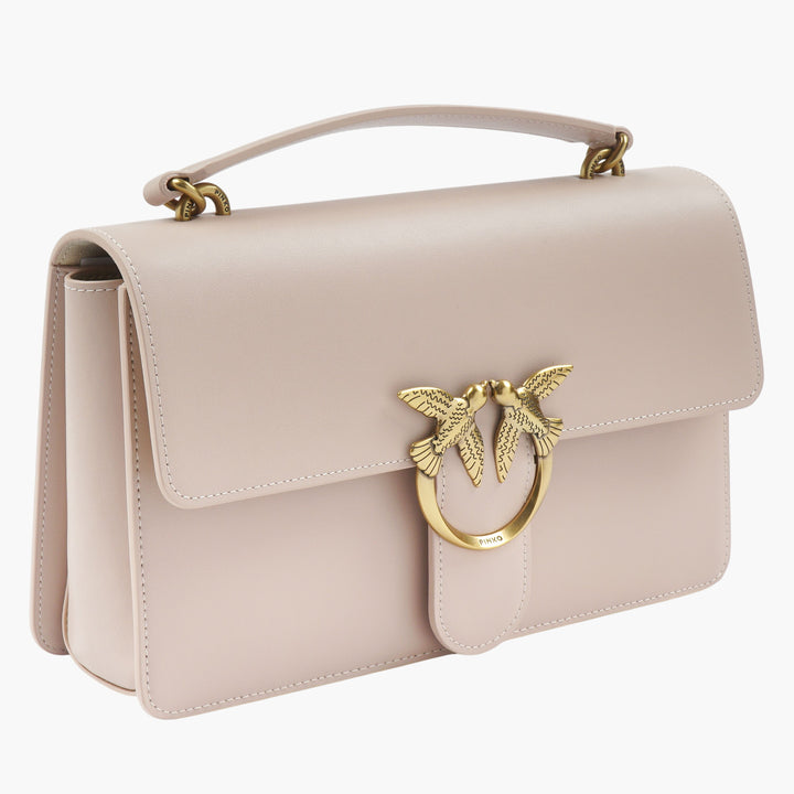Borsa Pinko Elegante Rosa-Oro con Fibbia Uccello Dorato