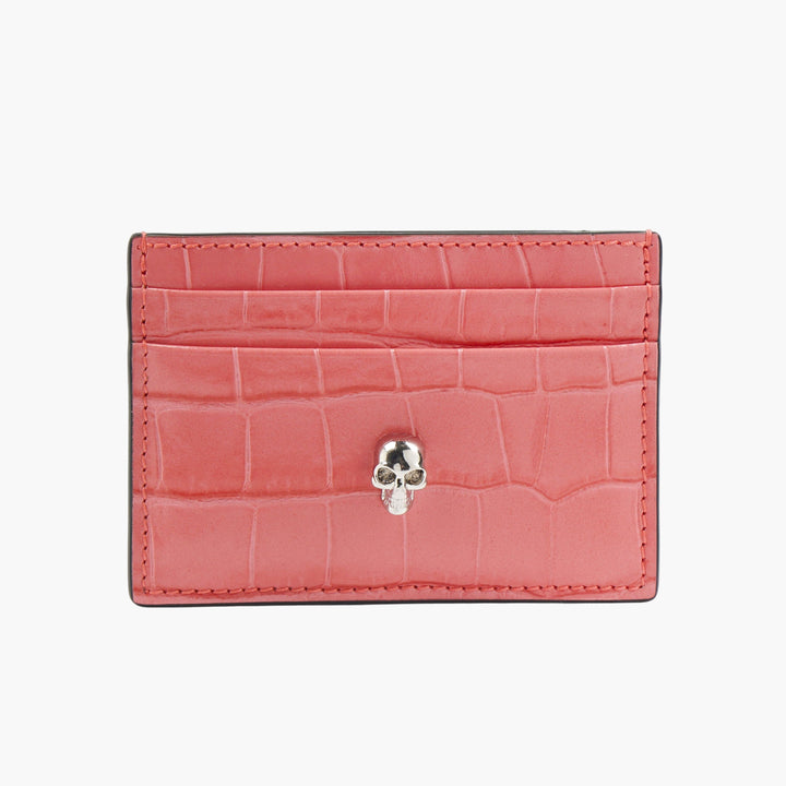 Alexander McQueen Pink-Silver Wallet with Skull Detail - Luxury Italian Craftsmanship