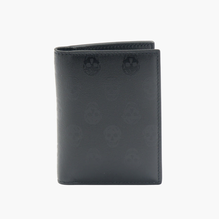 Alexander McQueen Black Leather Wallet with Signature Embossing