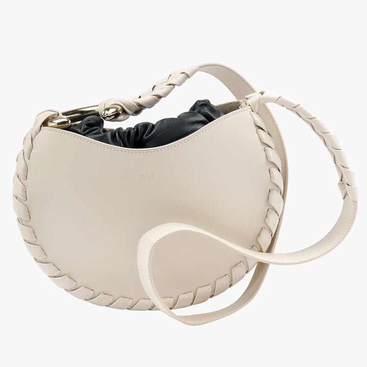 Chloè Bags Elegant White Leather Handbag with Braided Detailing
