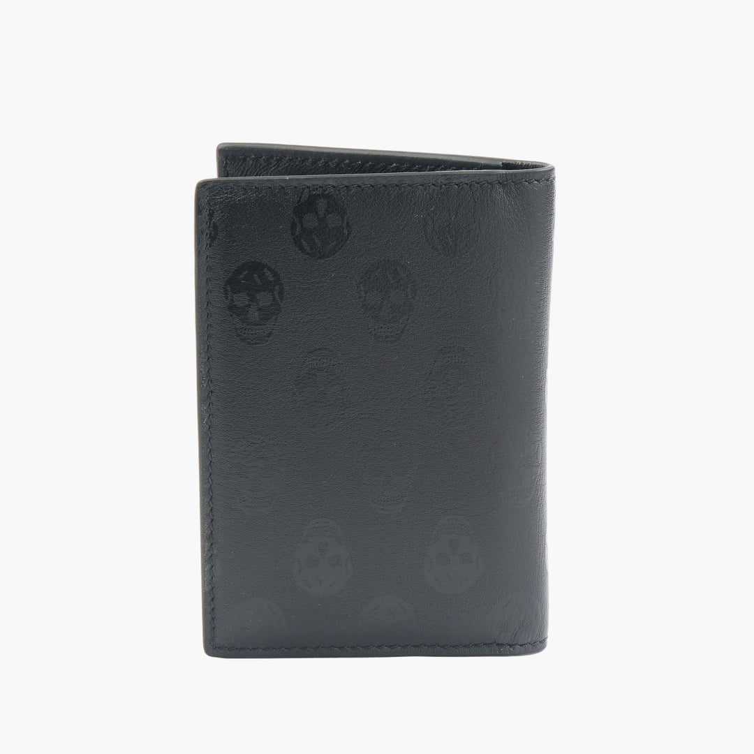 Alexander McQueen Black Leather Wallet with Signature Embossing