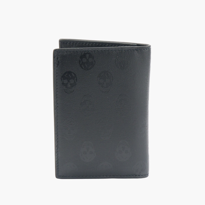 Alexander McQueen Black Leather Wallet with Signature Embossing