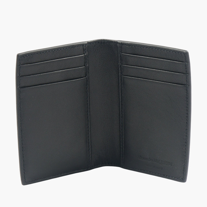 Alexander McQueen Black Leather Wallet with Signature Embossing