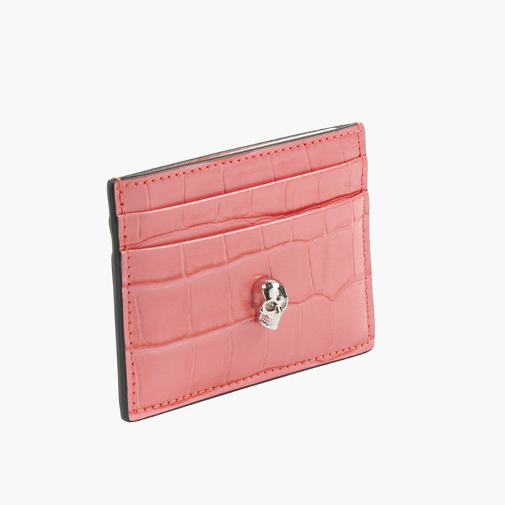 Alexander McQueen Pink-Silver Wallet with Skull Detail - Luxury Italian Craftsmanship